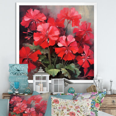 " Red Green Geraniums Flower Euphony II "