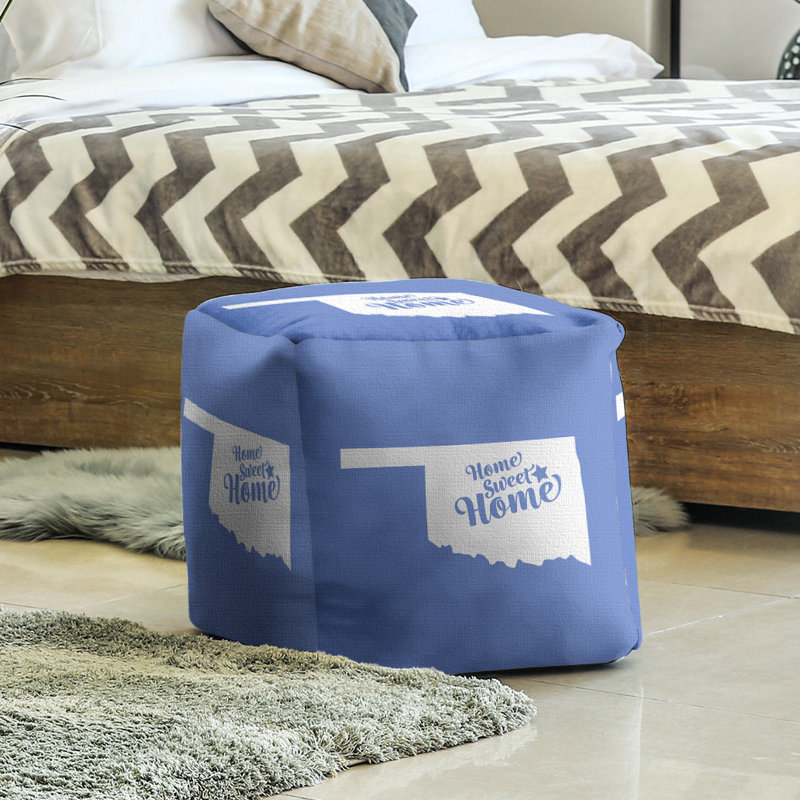 Upholstered Ottoman, Blue
