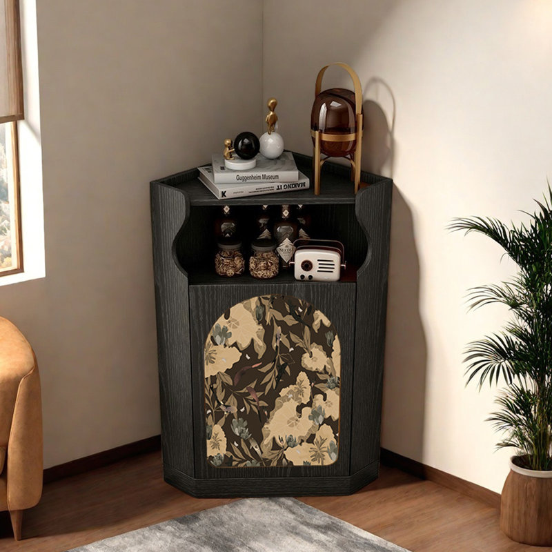 Armoire de coin moderne de style français, Noir, noir, noir, noir