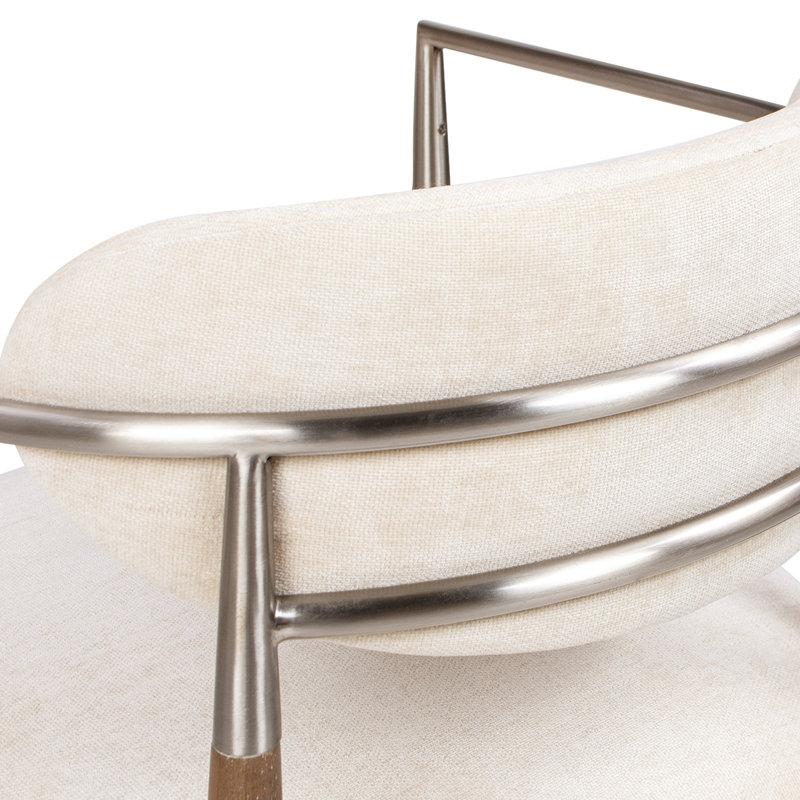 Jimmie Mixed Material Upholstered Dining Arm Chair