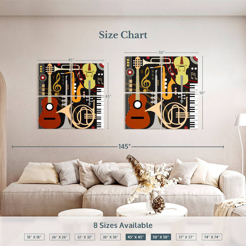 Abarca Abstract Musical Instruments, 45" H x 45" W