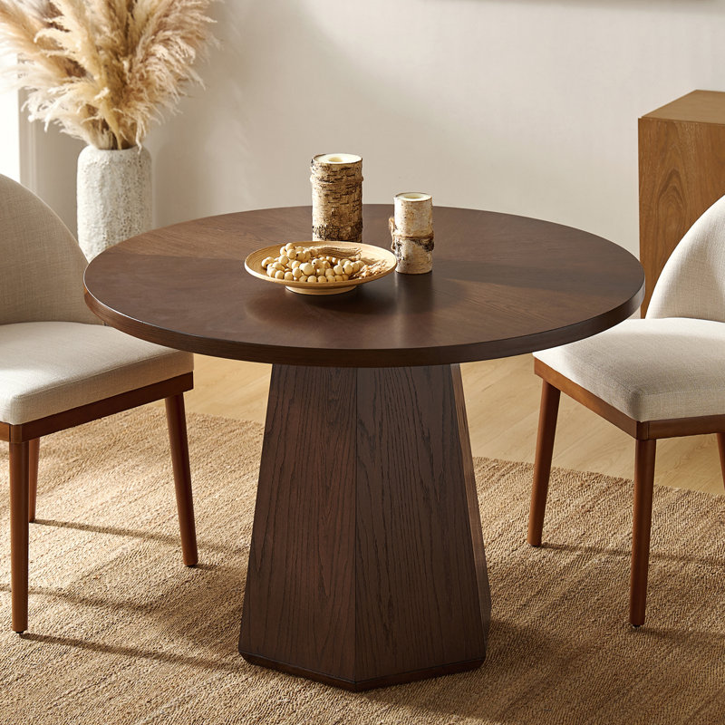 Stuart Mid-Century Modern 45" Round Dining Table, Walnut