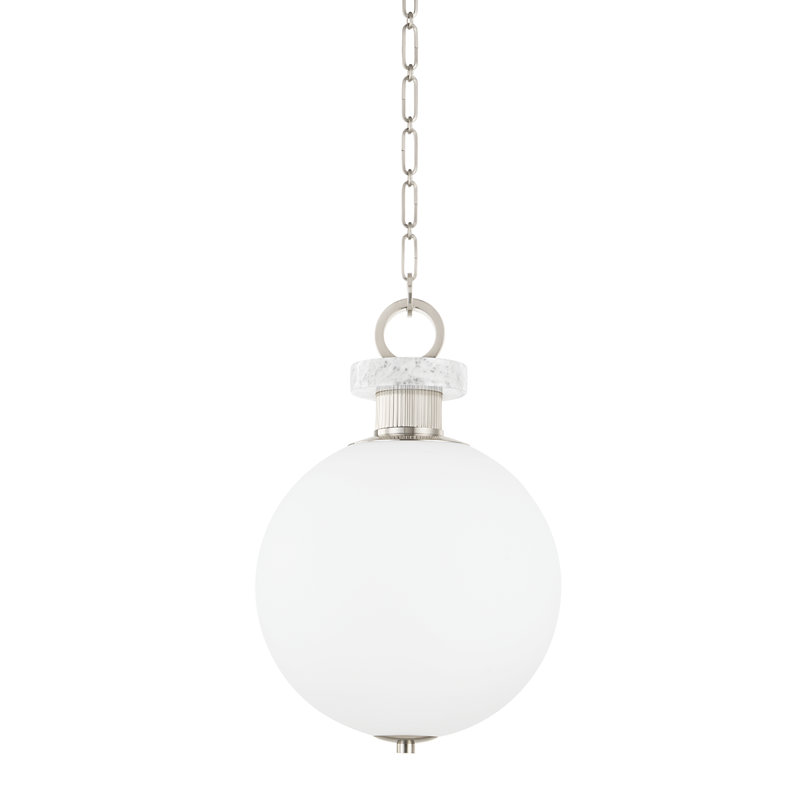 Luminaire suspendu 1 lumière Haru, Nickel bruni
