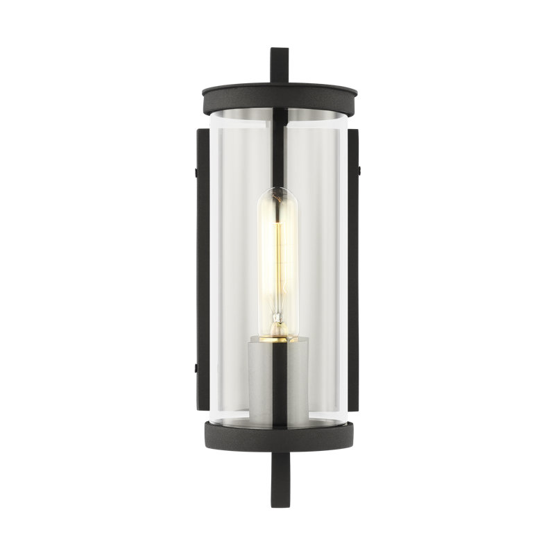 Textured Black 12.5" Dimmable Electric Wall Lantern