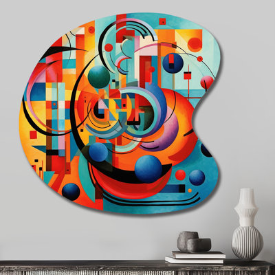 Cleman - Asymmetrical Abstract Shapes Metal Wall Decor, Irregular Shape Metal Wall Sculpture Print
