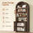 81" Tall Arched Cabinets, Bookcase With Storage, Walnut-1935182987