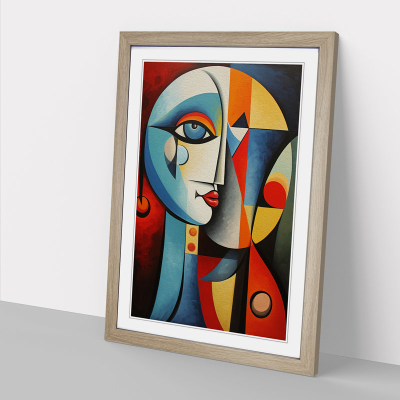 Pablo Picasso No.3 - Single Picture Frame Print on Wood, Oak Framed, 64cm H x 46cm W x 2cm D