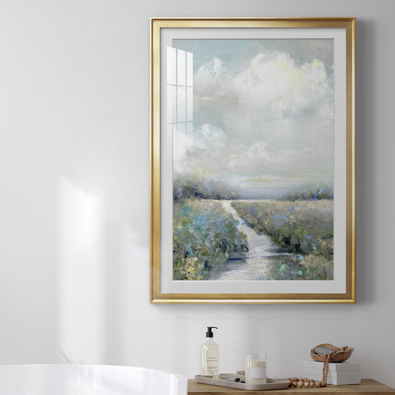 " Peninsula Path ", Gold Framed, 42.5" H x 30.5" W x 1" D
