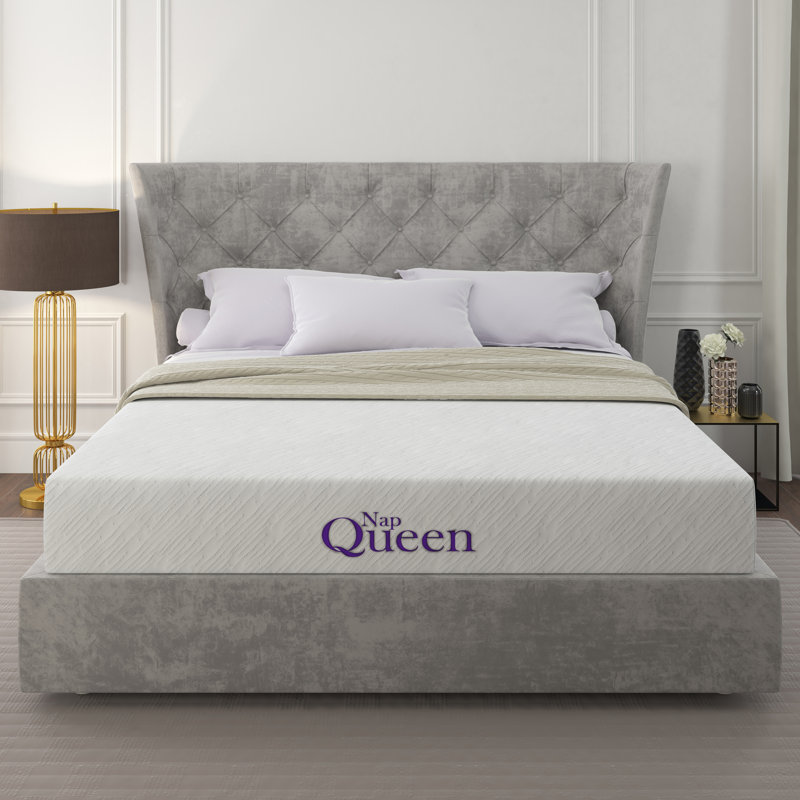 King Size White Gel Memory Foam Mattress with Innerspring