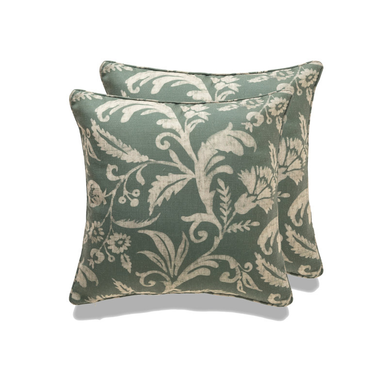 Dublin Floral Throw Pillow, Polyester/Polyfill, Green
