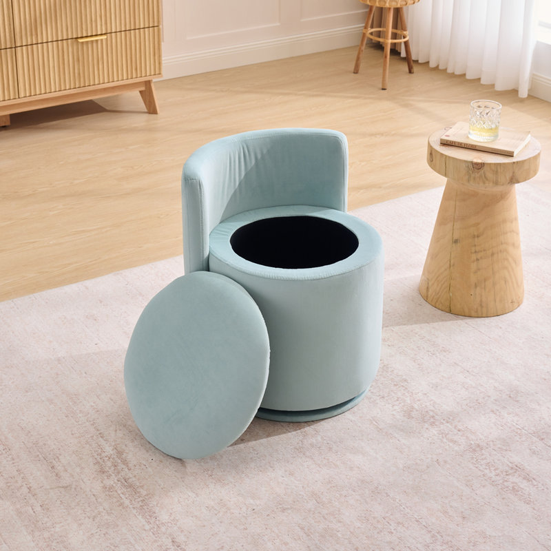Fauteuil d'appoint pivotant en velours, Turquoise