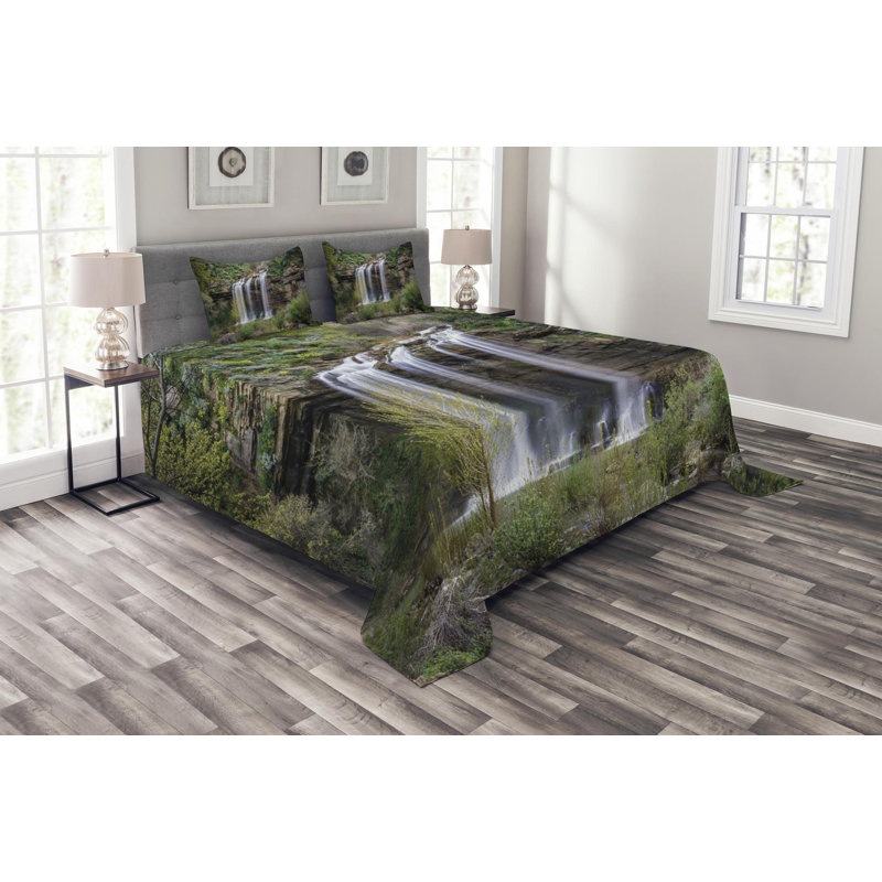 Nature Rustic Polyester Coverlet, Queen Coverlet + 2 Shams