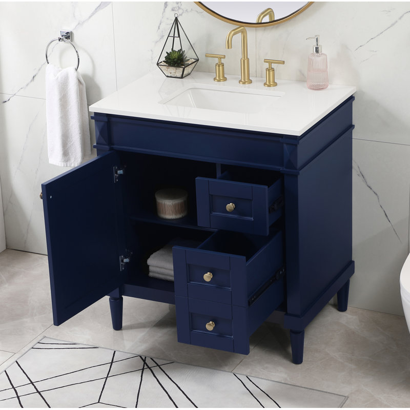 Ensemble de meuble-lavabo simple 32 po Readington, Bleu