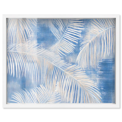 «Sky Palm Silhouettes Shadowbox», art mural côtier par Art Remedy