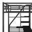 Structure de lit mezzanine en métal avec bureau, simple