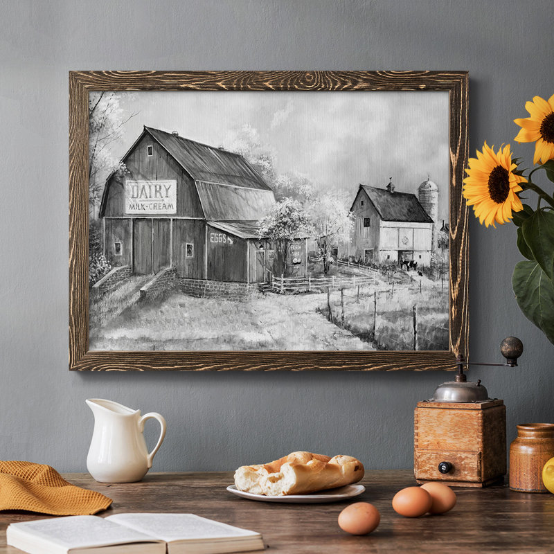 Day At The Farm, reproduction d'art sur toile, Noyer, H 28 po x l 42 po