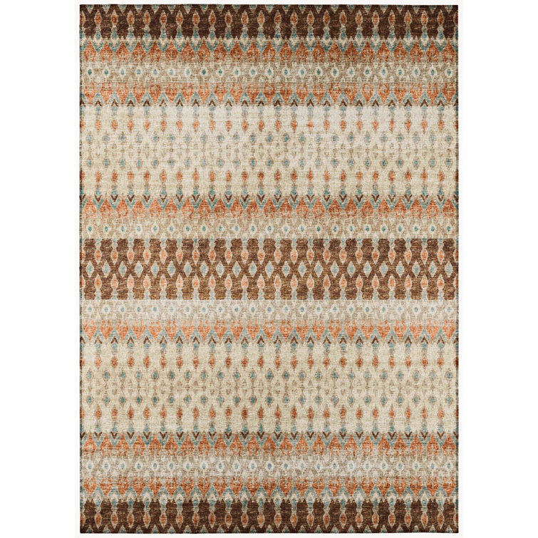 Arlethia Chenille Washable Ikat Indoor / Outdoor Rug