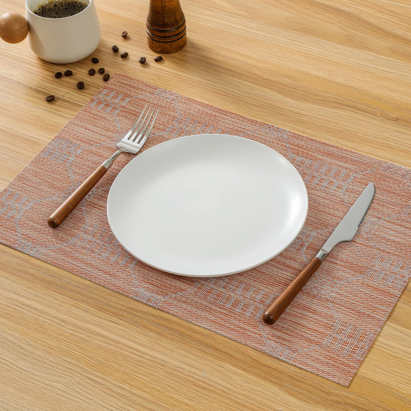 Ensemble de 4 napperons rectangulaires en PVC - Tapis de table tissés antidérapants résistants à la chaleur, lavables et durables