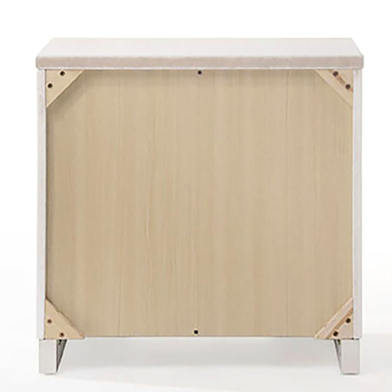 Table de chevet blanche haute brillance 3 - Rangement pour chambre à coucher avec sophistication doublée de feutre pour un calme