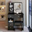 Petit meuble-lavabo de 29,2 po avec tabouret de bureau et tabouret rembourré à gauche 29,5 po, grande commande tactile, interrupteur tricolore, miroir à luminosité réglable, rangement à grande capacité, convient aux petits espaces