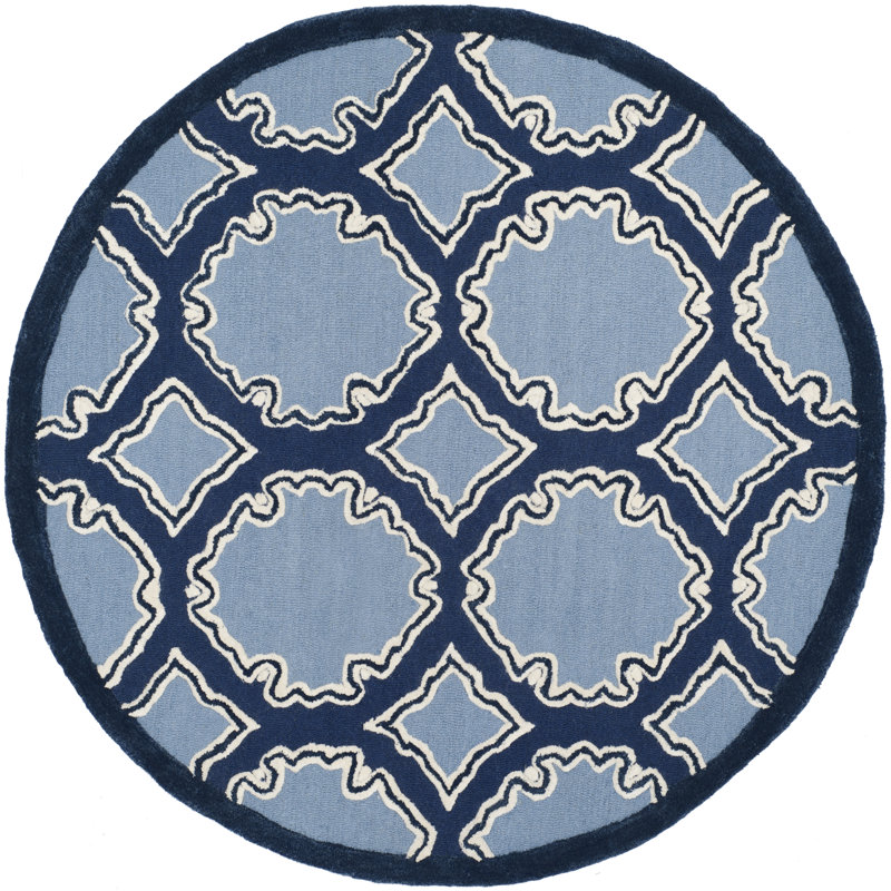 Mccullough Hand Tufted Wool Geometric Rug, Round 5'