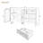 Modern Sideboard Buffet Cabinet Marble Sticker Tabletop And Amber-Yellow Tempered Glass Doors With Gold Metal Legs & Handles-1329929966