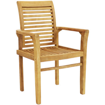 Heins Teak Wood Outdoor Dining Armchair