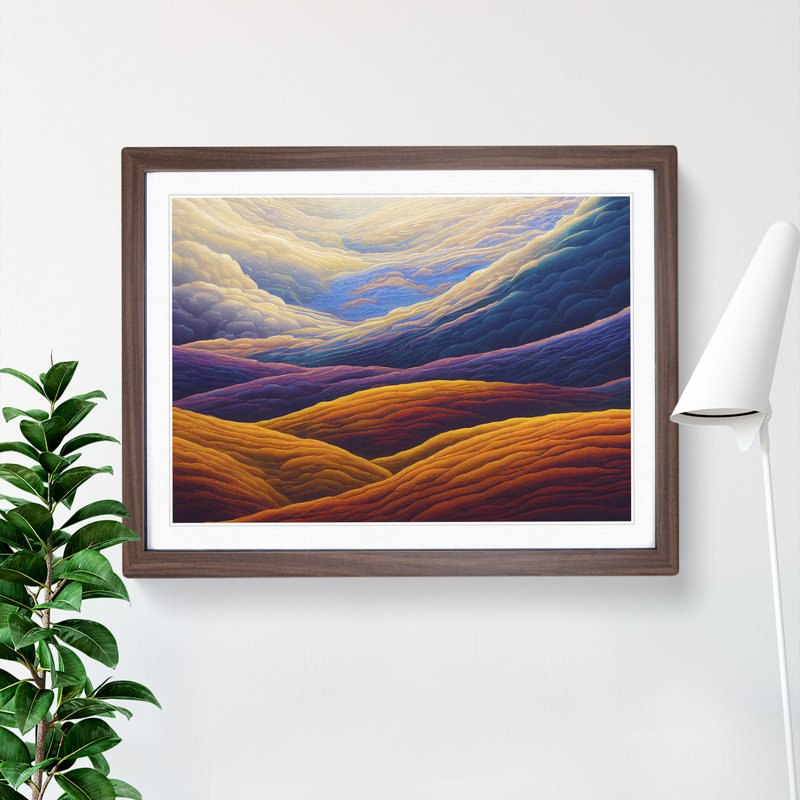 Stimulating Mountains - Framed Print, 25cm H x 34cm W x 2cm D, Walnut Framed