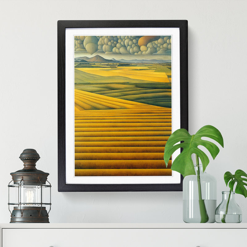 Wheat Field - Single Picture Frame Painting, Black, 34cm H x 25cm W x 2cm D