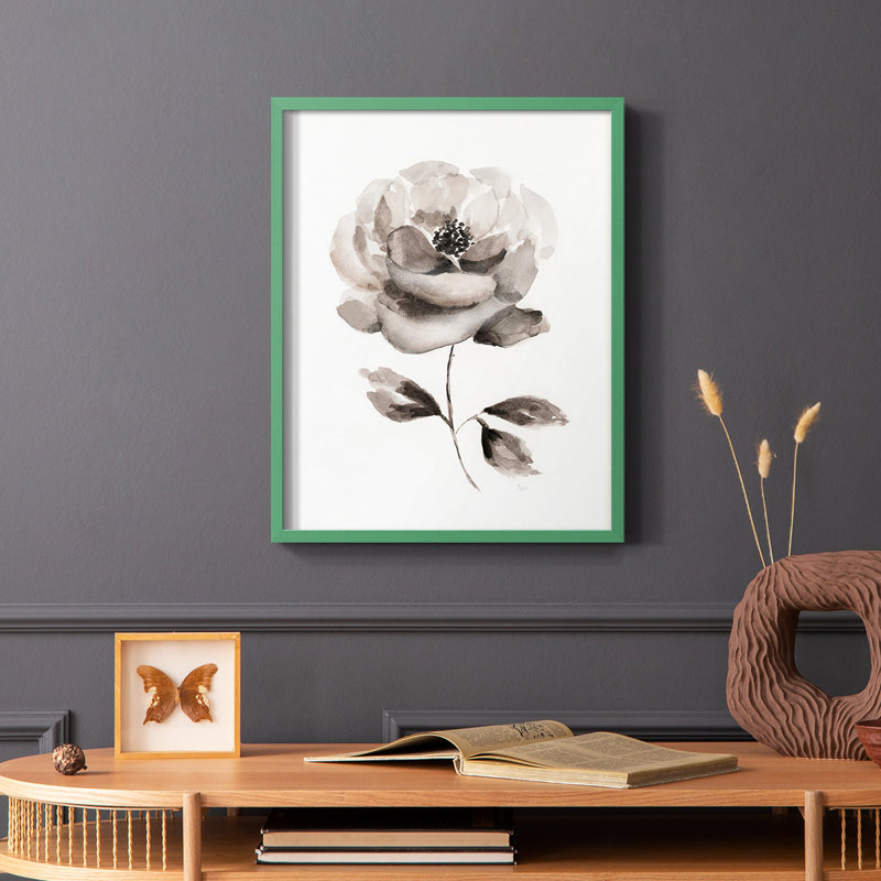 Grace I Framed Print - Solid Wood, Green, 10" H x 8" W