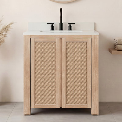 Belmont 30" Freestanding Single Bathroom Vanity With Engineered Marble Top And White Ceramic Basin