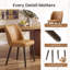 Petites chaises de salle à manger rembourrées en bois massif - Courbe ergonomique et rembourrage moelleux pour espaces multiples-1777771655