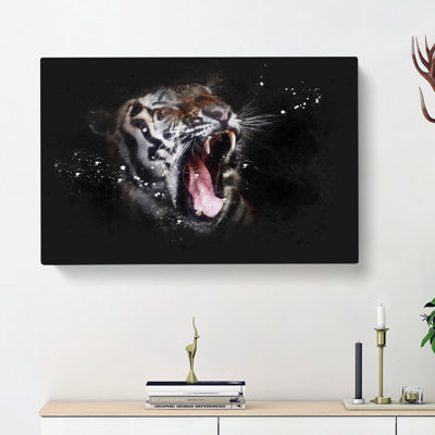 A Yawning Tiger - Wrapped Canvas