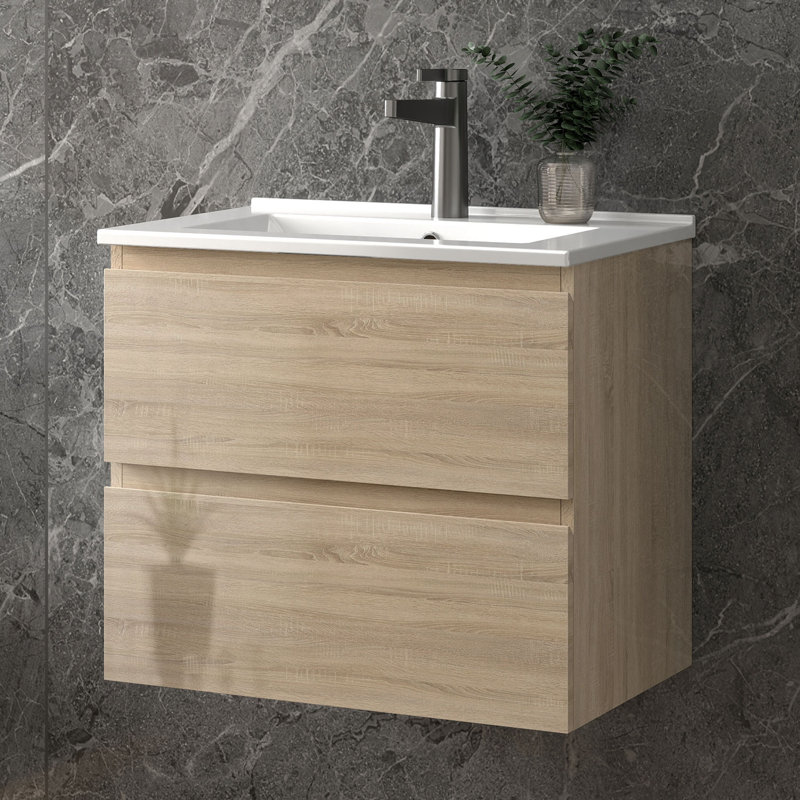600mm Single Bathroom Vanity with Integrated Ceramic Basin