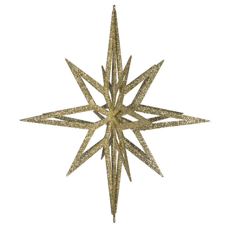 Ornement étoile scintillante Vickerman 3D, Champagne, H 24 po x l 22 po x P 22 po