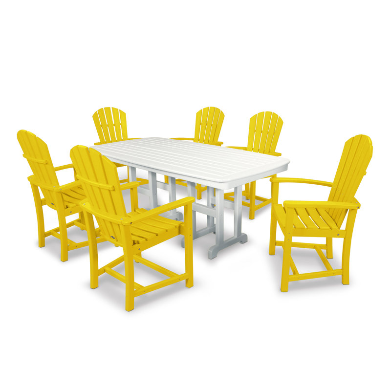 POLYWOOD Palm Coast 7-Piece Dining Set, Lemon