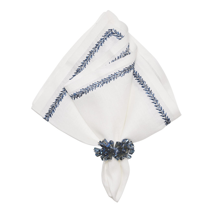 Jardin Napkin, White/Blue