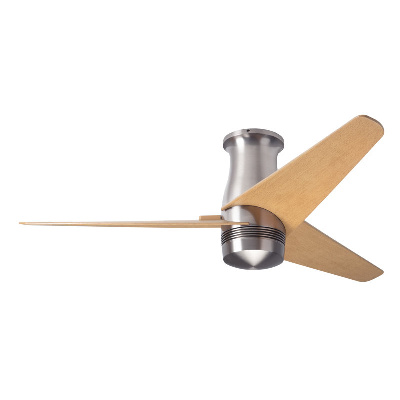 Velo 48'' Ceiling Fan, Wall/Remote Combo Controls, Bright Nickel, Maple