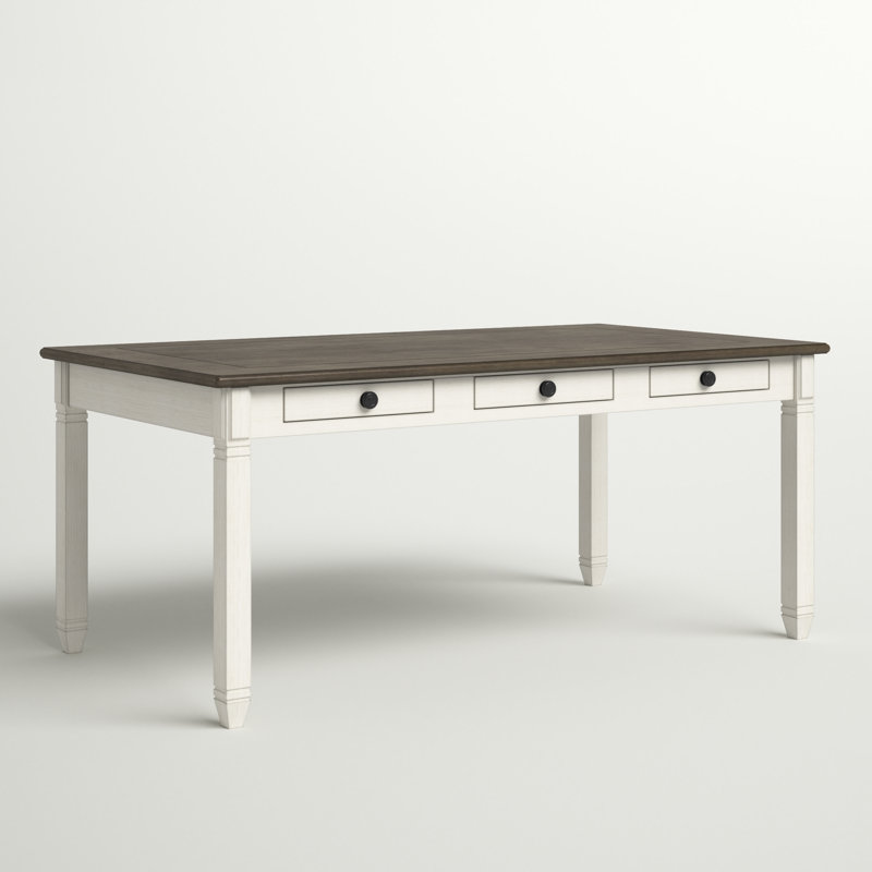 Rockdale Dining Table, Dark Brown/Antique White