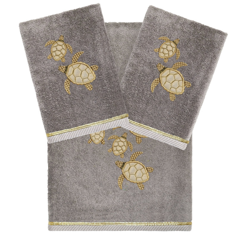  3 Piece 100% Turkish Cotton Towel Set, Charcoal