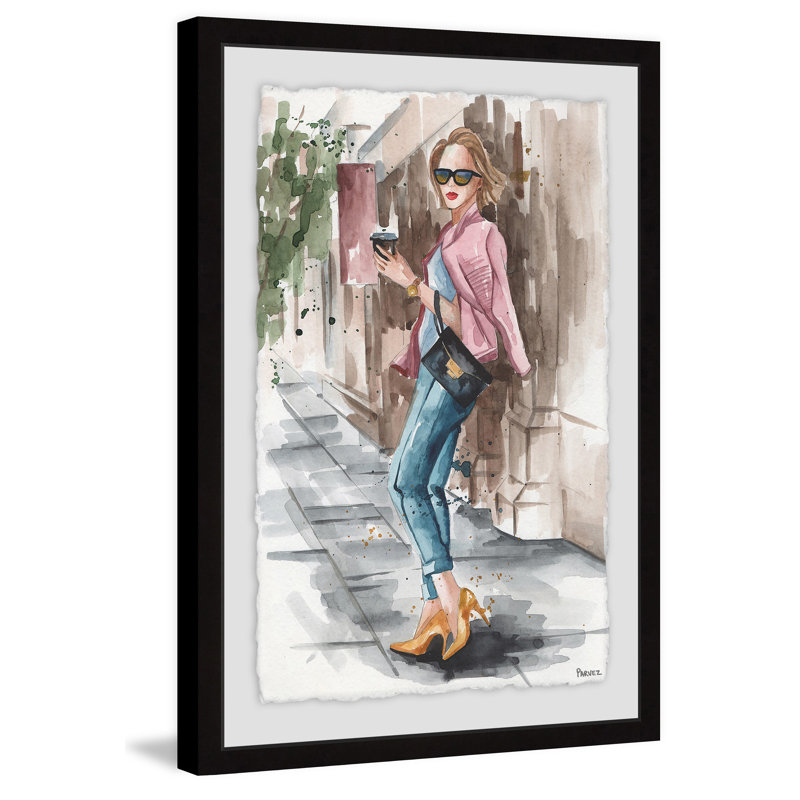«Casual Coffee Break II» par Parez Taj - reproduction de cadre photo, H 45 po x l 30 po x P 1,5 po