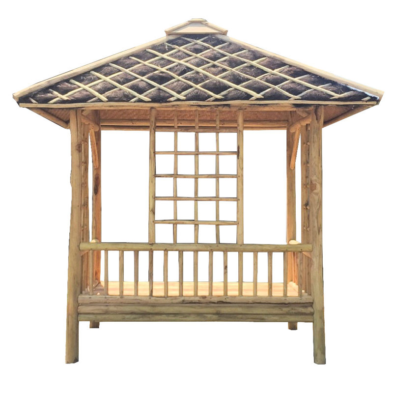 Teak Log Wood Covered Daybed