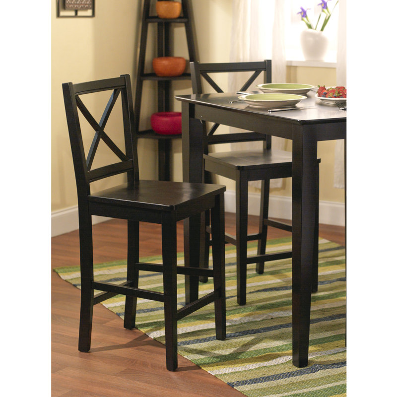 Tabouret de bar et de comptoir Aquila, Tabouret de bar (siège d'une hauteur de 30 po), Siège noir / cadre noir