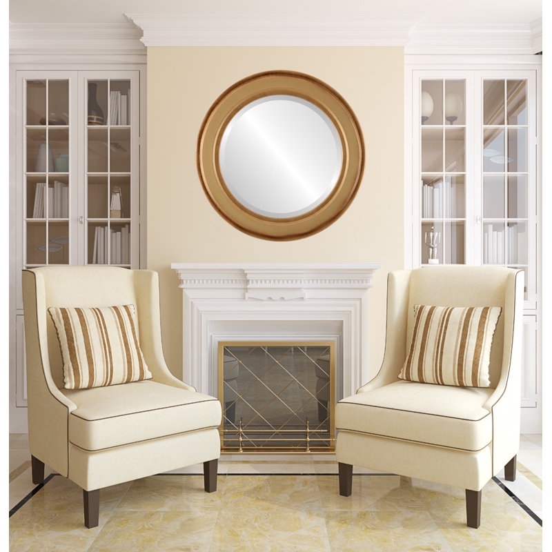 Miroir décoratif biseauté traditionnel Wimbled, 17 po x 17 po