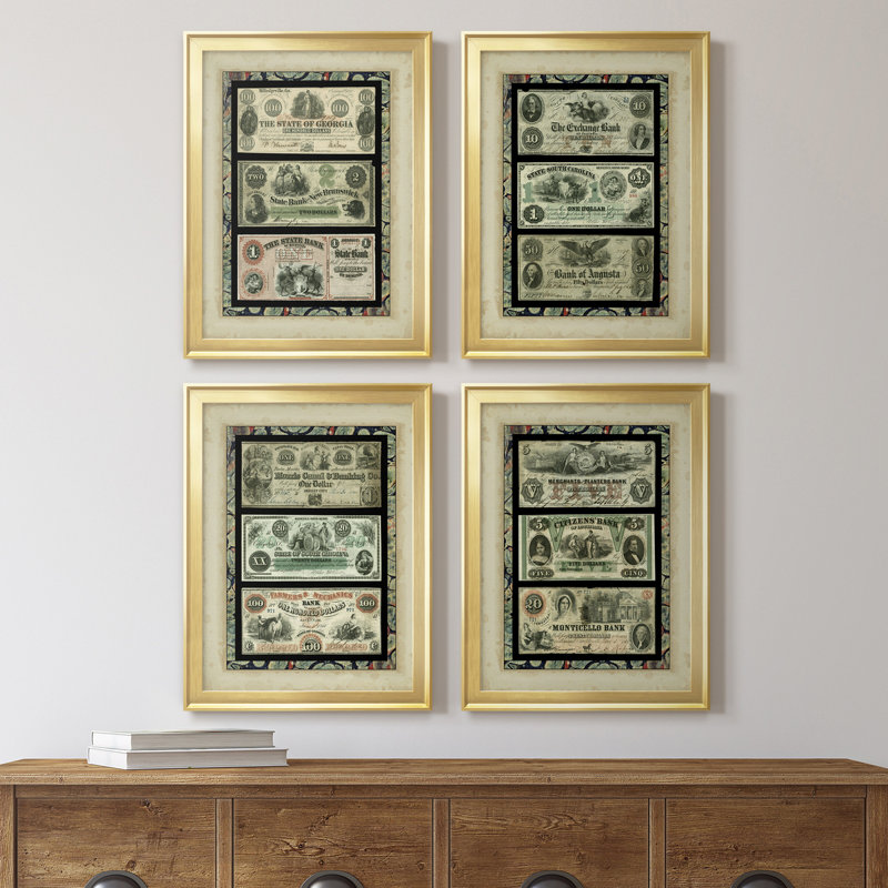 Toile avec cadre de qualité supérieure - prête à être accrochée, H 36,5 po x l 106 po x P 1 po, Cadre doré