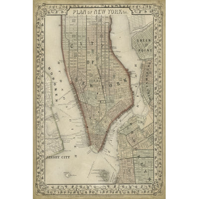 Plan of New York 1 Piece Wrapped Canvas Wall Art