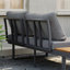 4-Pieces Modular Garden Sofa Outdoor Acacia Sectional Sofa Set with Cushion and Side Table