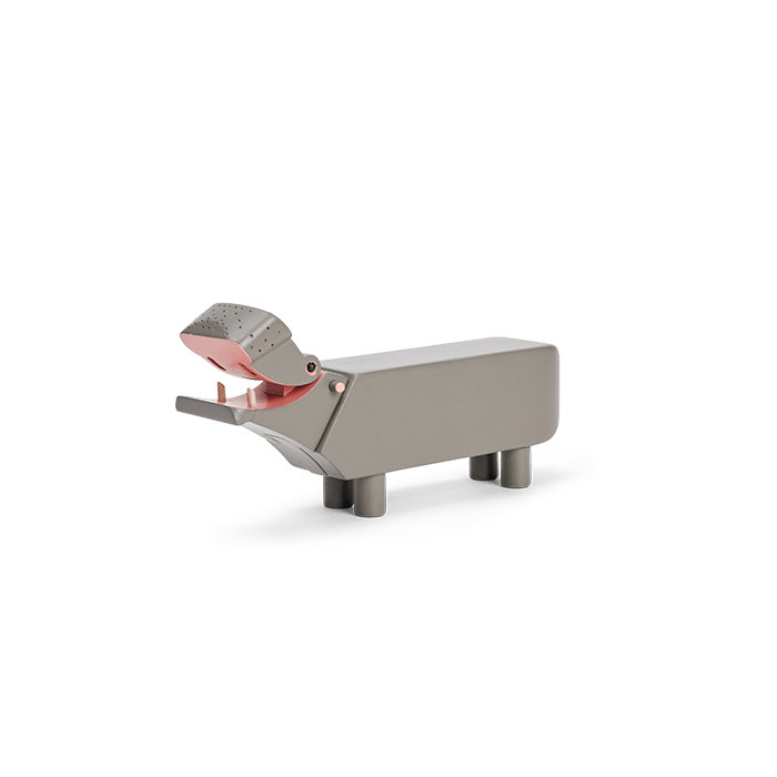 Hippo - H3.5" grey, 2.4" H x 5.5" W x 1.4" D