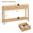 Console Table Natural Tone Entryway Table with Bottom Shelf