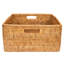 Hand-Woven Rattan Rectangular Basket with Handles-1673615992